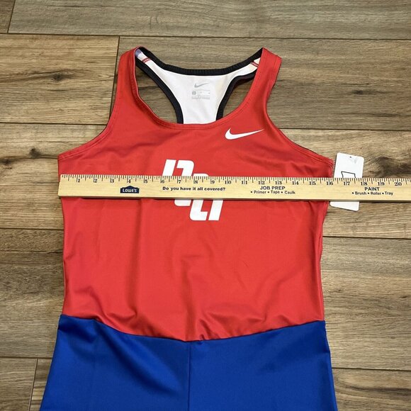 Women's Nike NSU Digital Fast Running Unitard MEDIUM Red Blue Track Field CV3665 - Picture 6 of 10